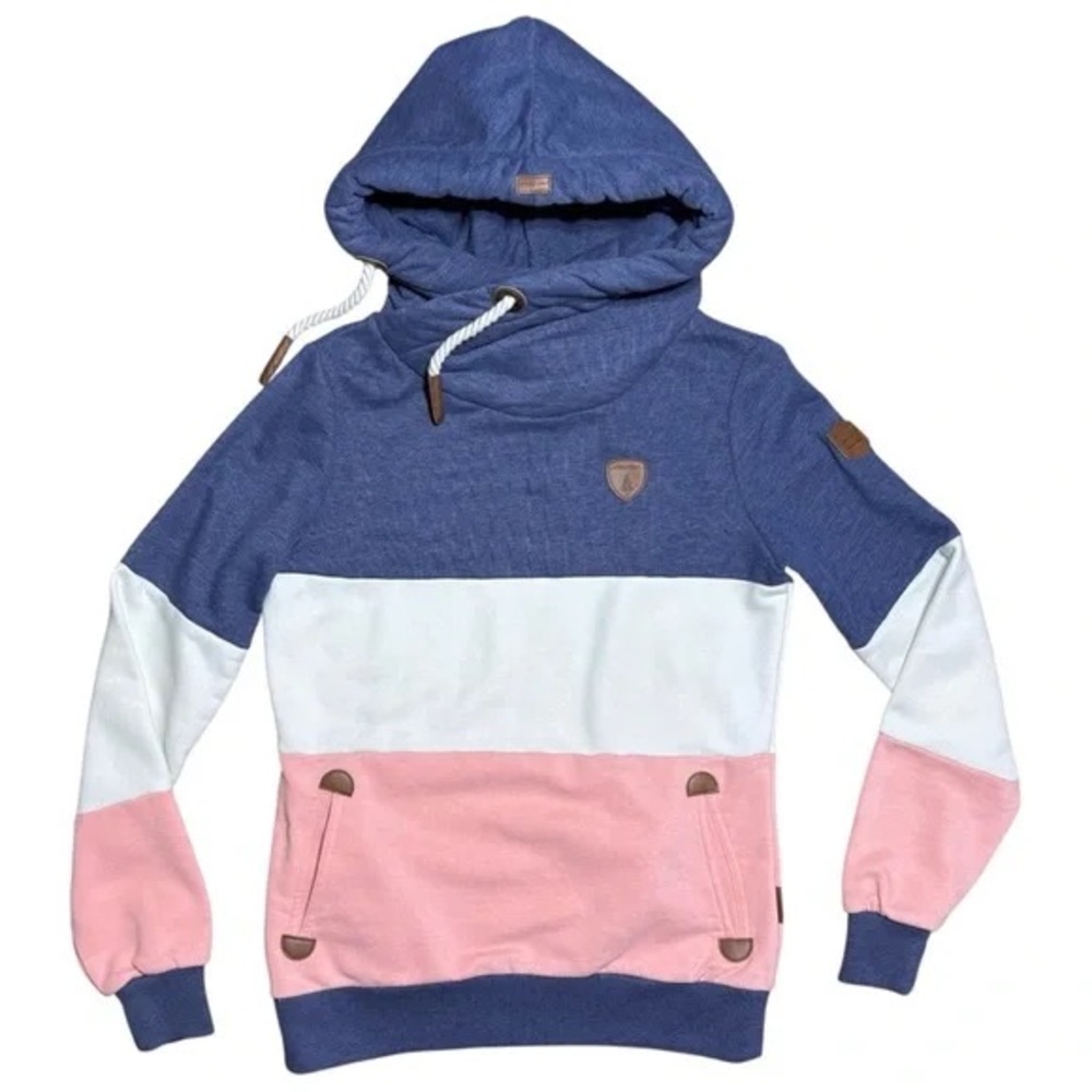 Wanakome Blue, White, and Pink Women's Sweater